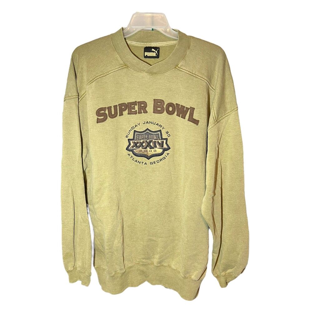 Vintage Puma Super Bowl XXXIV Atlanta Rams Vs Titans Crewneck Sweater Men's 2XL
